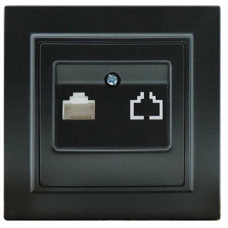 IluminaShop - Modulo Empotrable Toma Internet Negro Marco Incluido IP20 Serie wLine (1/3)