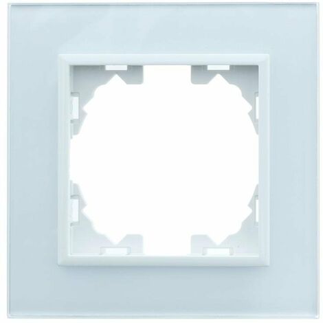 IluminaShop - Marco de Cristal Empotrable Blanco para 1 Modulo Serie wLux (1/2)