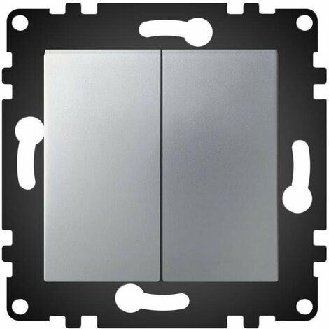Interruptor Empotrable Doble Gris IP20 Serie wLux Gris | IluminaShop