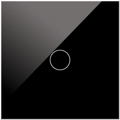 IluminaShop - Interruptor Tactil de Cristal Negro Empotrable Simple + Mecanismo