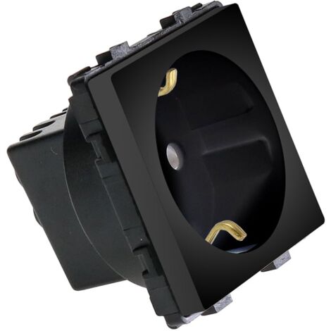 IluminaShop - Enchufe Tipo F Schuko 16A IP20 Negro Serie Modern
