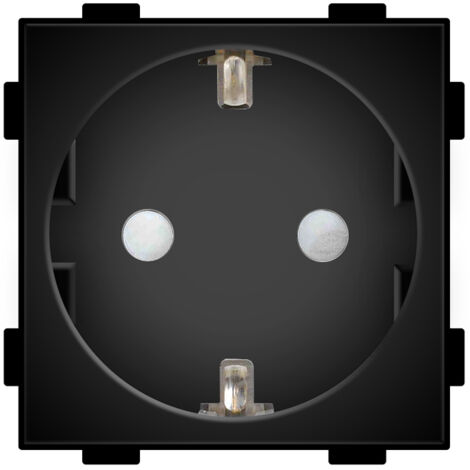 IluminaShop - Enchufe Tipo F Schuko 16A IP20 Negro Serie Modern