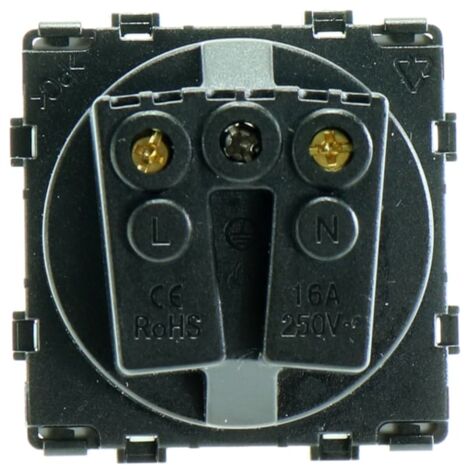 IluminaShop - Enchufe Tipo F Schuko 16A IP20 Negro Serie Modern