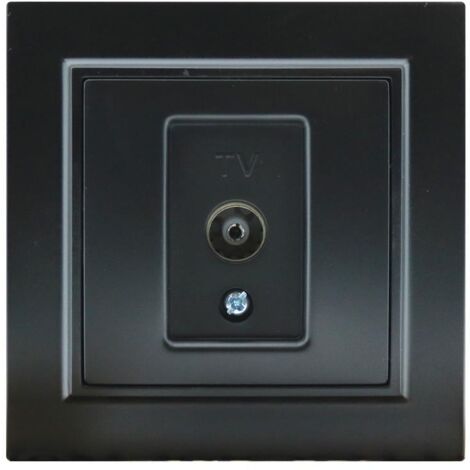 IluminaShop - Modulo Empotrable Toma Intermedia TV Negro Marco Incluido IP20 Serie wLine
