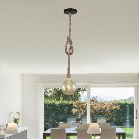IluminaShop - Lampara de Techo Colgante de Cuerda Rope 1XE27