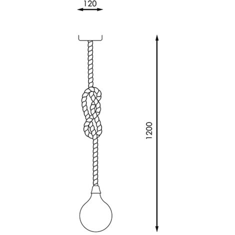 IluminaShop - Lampara de Techo Colgante de Cuerda Rope 1XE27