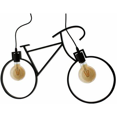 Lámpara de techo Vintage 2L Bicycle 2XE27 Negro | IluminaShop