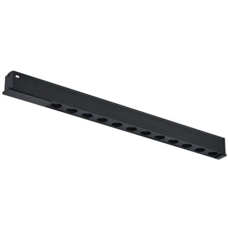 IluminaShop - Foco Lineal Hall LED Negro 12W para Carril Magnetico Monofasico Detail Chip Osram 48V CRI 90 UGR 17 Serie Detail  Blanco Neutro 4000K