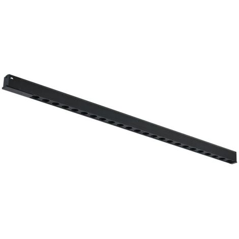 IluminaShop - Foco Lineal Hall LED Negro 24W para Carril Magnetico Monofasico Detail Chip Osram 48V CRI 90 UGR 17 Serie Detail  Blanco Neutro 4000K
