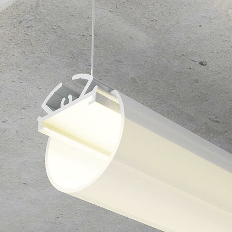 IluminaShop - Perfil de Aluminio Redondo Dylan 2 metros – Opcional Colgante (1/3)