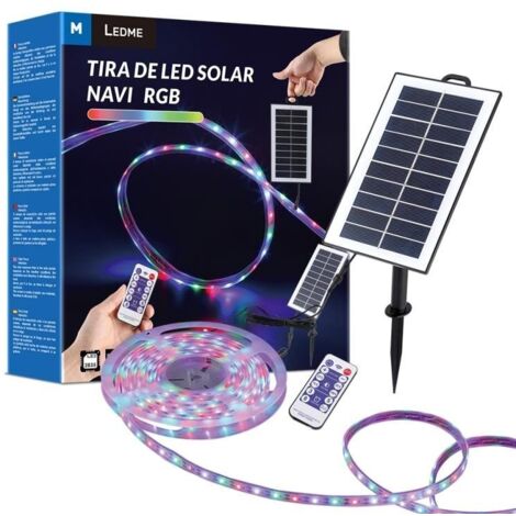 IluminaShop - Kit Tira LED Solar 20W 37V 300LED SMD2835 IP68 RGB con Mando PIR (5 metros)