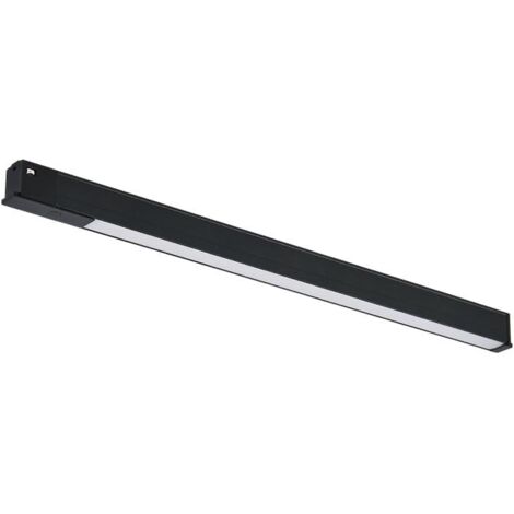 IluminaShop - Foco Lineal Basic LED Negro 10W para Carril Magnetico Monofasico Detail Chip Osram 48V CRI 90 UGR 19 Serie Detail Blanco Calido 3000K (1/2)