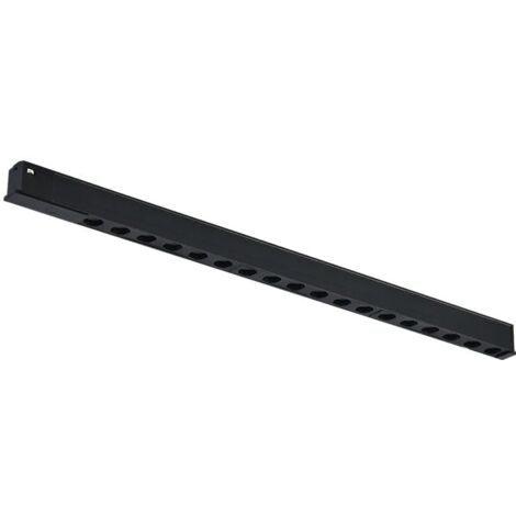 IluminaShop - Foco Lineal Hall LED Negro 18W para Carril Magnetico Monofasico Detail Chip Osram 48V CRI 90 UGR 17 Serie Detail  Blanco Calido 3000K