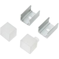IluminaShop - Pack 2 Tapones y 2 Grapas para Funda de Silicona para Tiras 12X12 mm