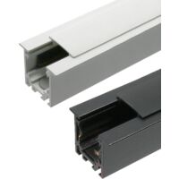IluminaShop - Carril Monofasico Magnetico para Empotrar (2 Metros) Blanco / Negro Serie Detail Negro