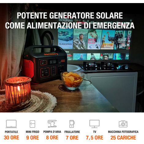 Jackery Generatore solare 500, 518WH, stazione di alimentazione portatile  con pannello solare Saga da 100 W