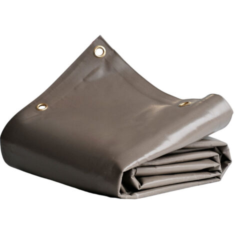 Schutzplane 3x4 m Taupe - 8 Jahre Garantie TECPLAST - LP640MU - Wasserdichte PVC-Plane - UV-beständige Widerstandsfähigkeit