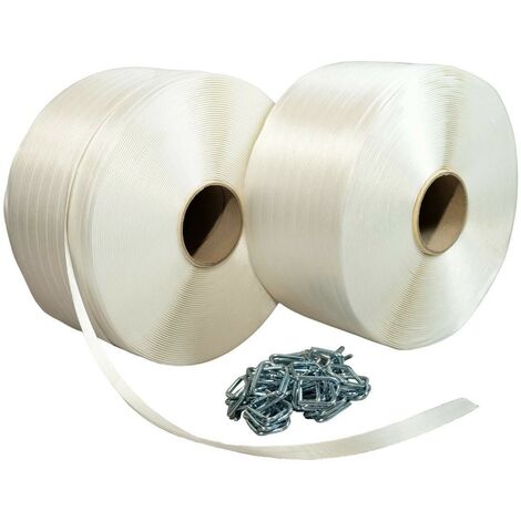 Pack 3 Feuillards de cerclage fil à fil 16 mm x 850 m 500 Boucles Pack 3 Feuillards de cerclage fil à fil 16 mm x 850 m 500 Boucles