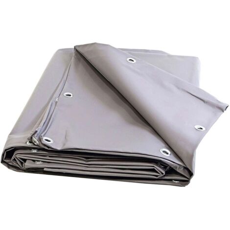 Carport-Plane Grau 8x9 m - 10 Jahre Garantie TECPLAST - XP640CP - Wasserdichte Schutzplane aus PVC - Made in France.