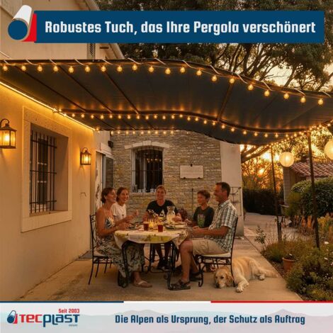Tecplast Toile Pergola Blanc Crème 3x5 m LP506PR - Garantie 5 Ans