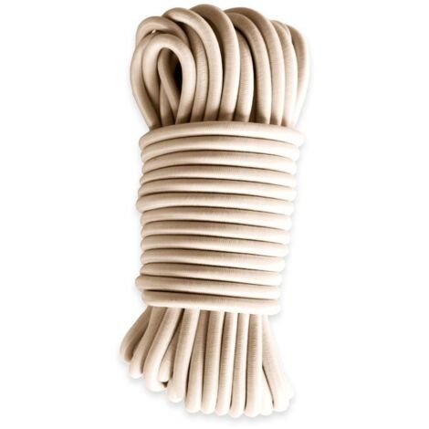 Elastisches Gummiseil Elfenbein 40 Meter - Qualität PRO TECPLAST 9SW - Spannseil für Planen mit einem Durchmesser von 9 mm