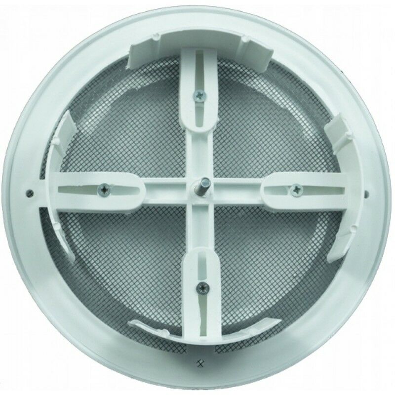 Grille de ventilation ronde réglable, 90-160 mm, maille blanche
