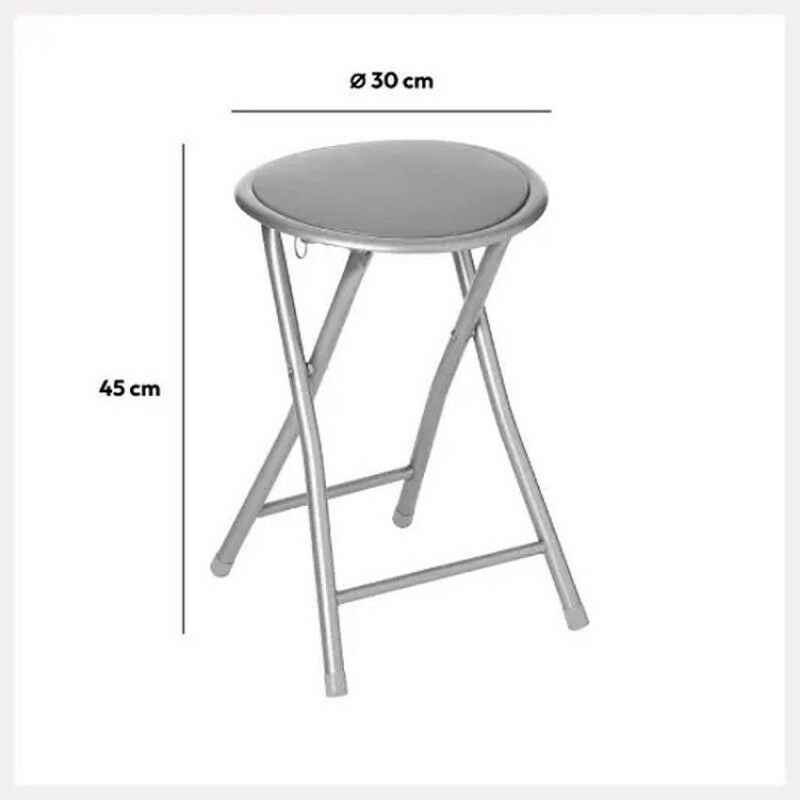 Tabouret Pliable Rembourré Noir (30 x 30 x 44,5 cm)