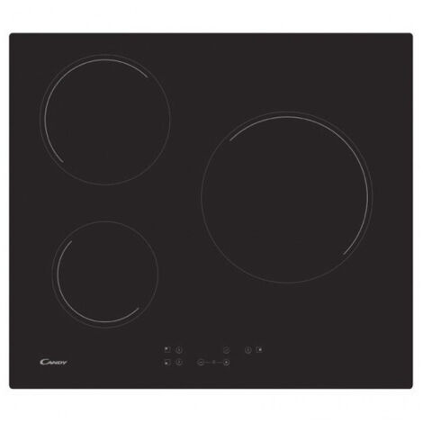 Candy – Plaque vitrocéramique 3 foyers CH63CT – 5500W – L 60cm – Surface facile à nettoyer – Finition bords droits (1/5)