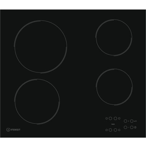 Indesit – Plaque vitrocéramique 60 cm 4 foyers 6200 W – Commandes sensitives – Indicateur de chaleur résiduelle – RI161C
