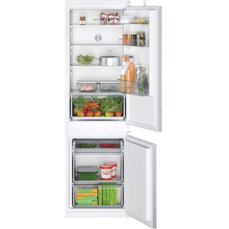 Bosch – Réfrigérateur combiné intégré 267L KIV86NSE0 – Froid statique – Classe E – 35 dB – 4 clayettes – Super congélation 4,2 kg/24h
