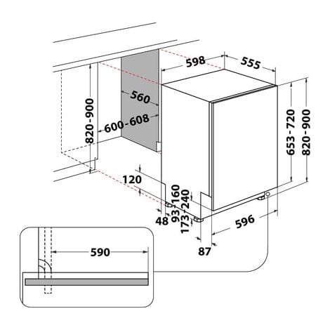 Lave-vaisselle tout intégré 60 cm WHIRLPOOL W2IHKD526A