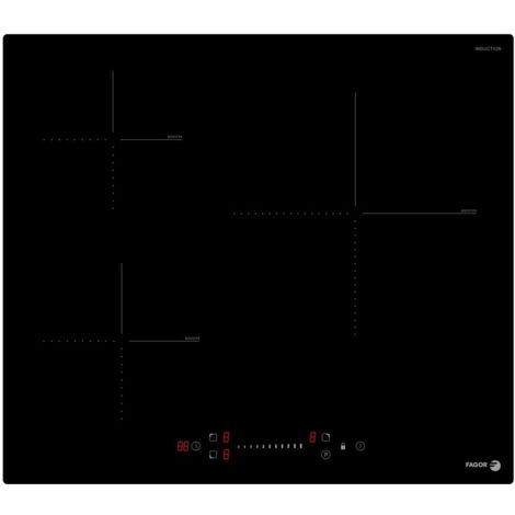 Fagor – Plaque induction 60cm 3 foyers 6600W – Surface vitrocéramique noire – Commandes sensitives – FAI3537 (1/6)