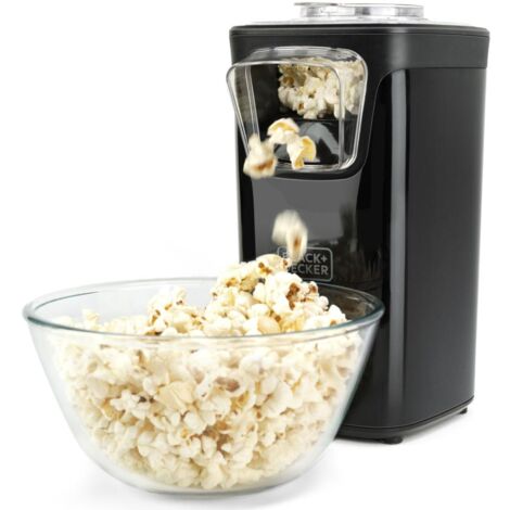 Black & Decker – Machine à popcorn 1200W – Capacité 2.5L – Préparation rapide en 3 minutes – Design compact noir