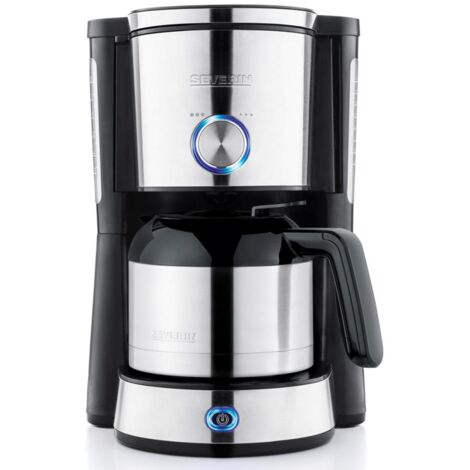 Cafetière isotherme 1000W 1,4L inox – 8 tasses – Système anti-goutte – Fonction AromaSwitch pour café doux ou corsé – Severin