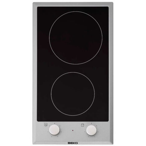Beko – Table de cuisson vitrocéramique 30cm 2 foyers 2900W – Acier inoxydable – Surface lisse facile à nettoyer – Encastrable standard - hdcc32200x