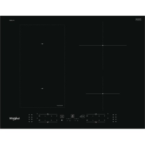 Whirlpool – Table de cuisson à induction 65cm 4 feux 7200W avec zone FlexiCook – Vitrocéramique noir – WLB4265BFIXL