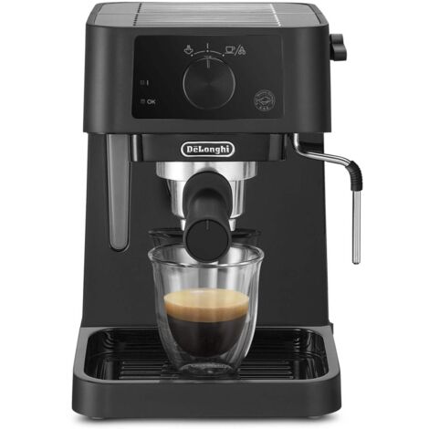 Delonghi – Cafetière à dosettes De'Longhi Stilosa EC235.BK – Filtre 1 et 2 tasses – Buse vapeur pour recettes gourmandes – Grille égouttoir amovible