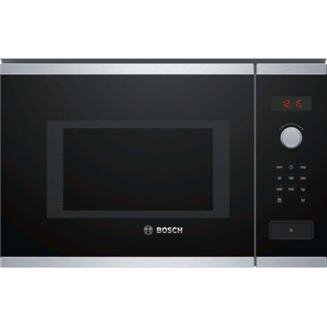 Bosch – Micro-ondes encastrable 38 cm BFL553MS0 – 900 W – H38,2 x L59,4 x P38,8 cm – Inox – Cleaning Assistance