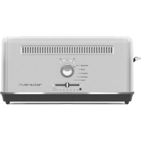 Grille pain inox satiné 1 fente 1010W – Fonction décongélation – Finition chrome – RIVIERA & BAR QGP660