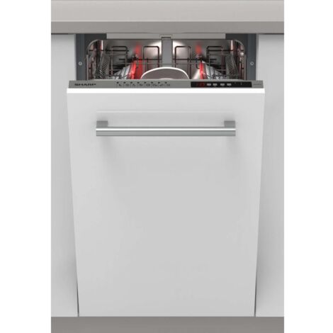 Sharp – Lave-vaisselle tout intégrable 45cm 10 couverts 47dB – 8 programmes de lavage – Supports StemSafe pour verres – QWI1GI47EX