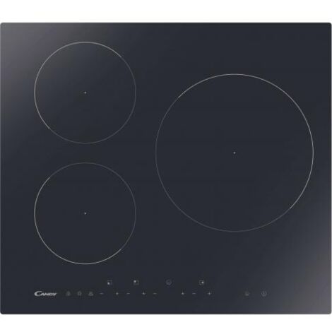 Candy – Table de cuisson induction 3 foyers 6900 W – Largeur 59 cm – Commandes tactiles – Fonction maintien au chaud - CIS633DTT1
