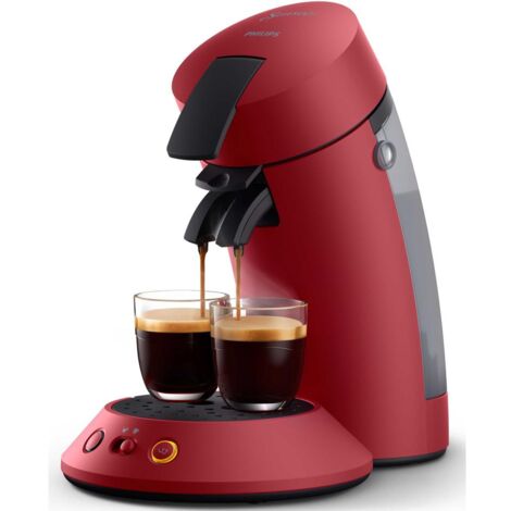 Philips – Cafetière à dosettes rouge SENSEO Original Plus – Préparation 1 ou 2 tasses en moins d'une minute – Technologie Booster d'arômes - CSA210