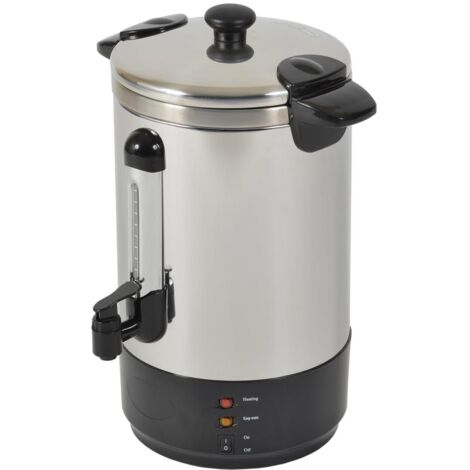 Kitchenchef – Percolateur café pro 15L 100 tasses – Cuve inox double paroi isolante – Filtre inox permanent – Robinet de service