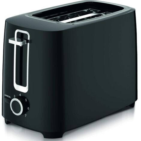 Kitchenchef – Grille-pain 700W 2 fentes 12,5 cm x 2,5 cm – Thermostat variable 7 niveaux – Noir avec tiroir ramasse-miettes amovible - KSTOASTBLACK2T