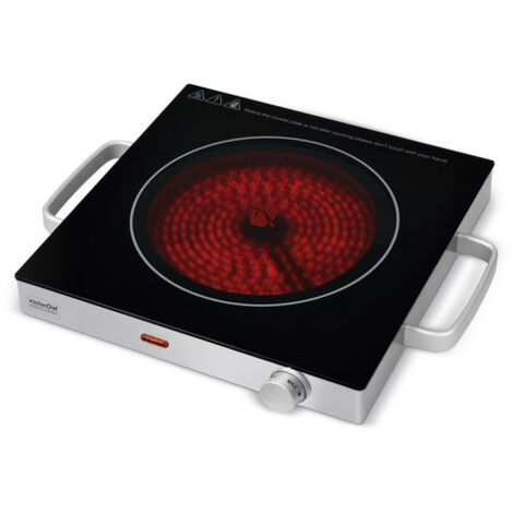 Kitchenchef – Réchaud vitrocéramique 2000W 1 foyer 28cm – Thermostat réglable – Inox – KCPPV2000 (1/5)