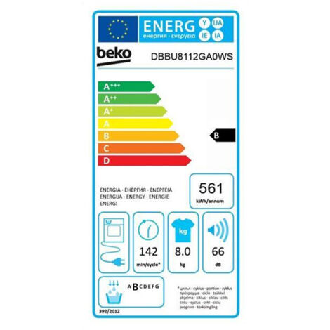 Beko Sèche-linge à évacuation 60cm 8kg blanc - DA8013PA