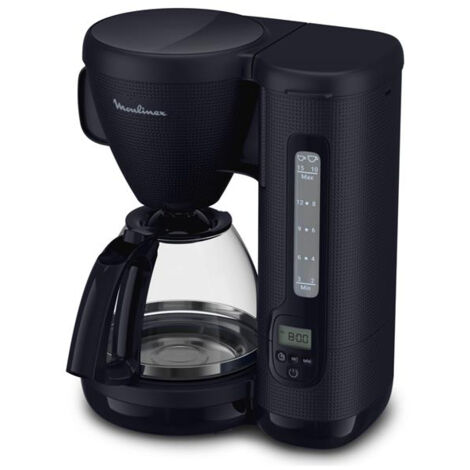 Moulinex – Cafetière programmable 1,25 L – 15 tasses – 1000 W – Verre et plastique – Design bleu nuit – Arrêt automatique et anti-gouttes - FG2M2810 (1/5)