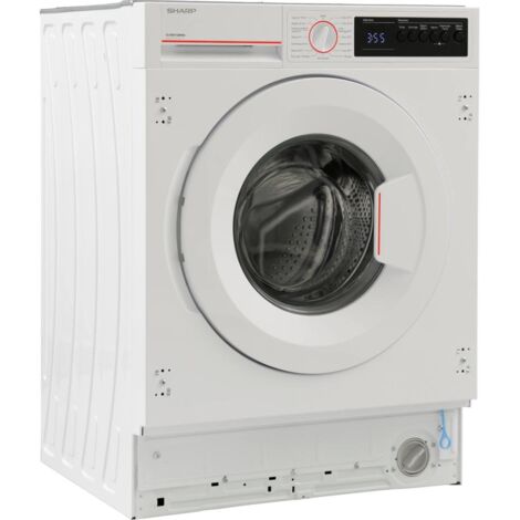 Sharp – Lave-linge intégrable 7 kg – Classe A – Vitesse d'essorage 1400 tr/min – Technologie vapeur pour lavage hygiénique - ESNIB714BWNA