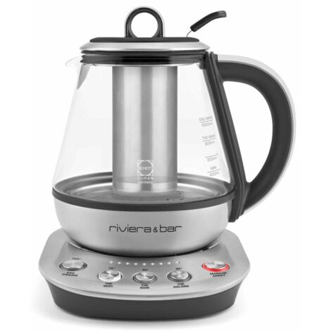 Théière électrique inox 1 L Fujian Zen – 800 W – Panier à thé inox – Maintien au chaud 30 min – Compatible tous types de thés – Riviera & Bar - BTH450