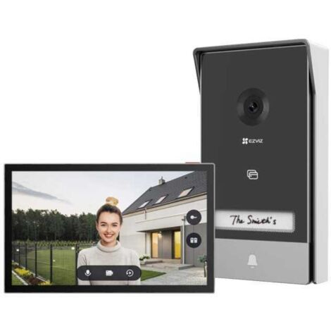 Sonnette vidéo intelligente Ezviz HP7 2K, audio bidirectionnel, vision nocturne, noir et gris